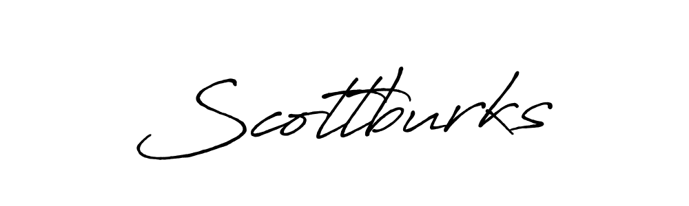 Scottburks stylish signature style. Best Handwritten Sign (Antro_Vectra_Bolder) for my name. Handwritten Signature Collection Ideas for my name Scottburks. Scottburks signature style 7 images and pictures png