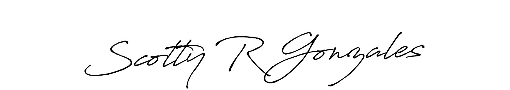 Make a beautiful signature design for name Scotty R Gonzales. With this signature (Antro_Vectra_Bolder) style, you can create a handwritten signature for free. Scotty R Gonzales signature style 7 images and pictures png