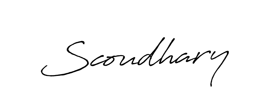 How to make Scoudhary name signature. Use Antro_Vectra_Bolder style for creating short signs online. This is the latest handwritten sign. Scoudhary signature style 7 images and pictures png