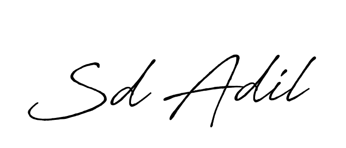 How to make Sd Adil name signature. Use Antro_Vectra_Bolder style for creating short signs online. This is the latest handwritten sign. Sd Adil signature style 7 images and pictures png