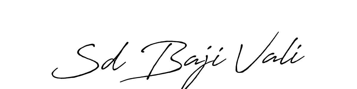 How to make Sd Baji Vali name signature. Use Antro_Vectra_Bolder style for creating short signs online. This is the latest handwritten sign. Sd Baji Vali signature style 7 images and pictures png