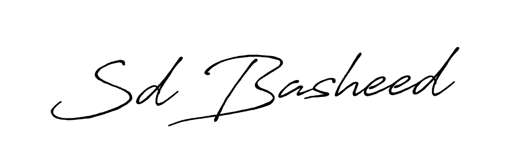 Also we have Sd Basheed name is the best signature style. Create professional handwritten signature collection using Antro_Vectra_Bolder autograph style. Sd Basheed signature style 7 images and pictures png