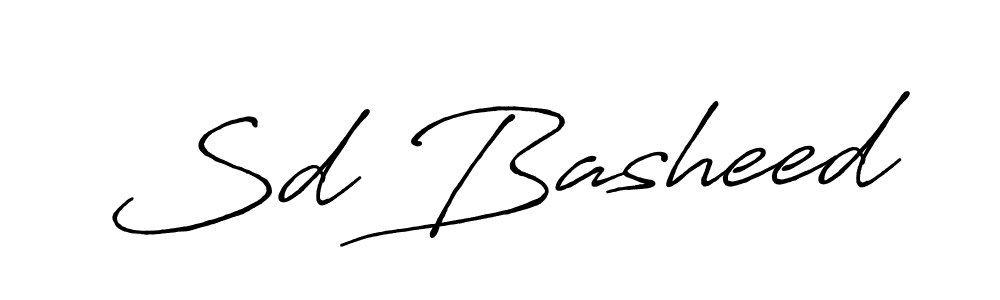 Also we have Sd Basheed name is the best signature style. Create professional handwritten signature collection using Antro_Vectra_Bolder autograph style. Sd Basheed signature style 7 images and pictures png