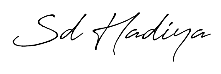 Quickly download Sd Hadiya name signature in high-resolution PNG using Antro_Vectra_Bolder style. Ready to insert into PDFs and online applications. Sd Hadiya signature style 7 images and pictures png