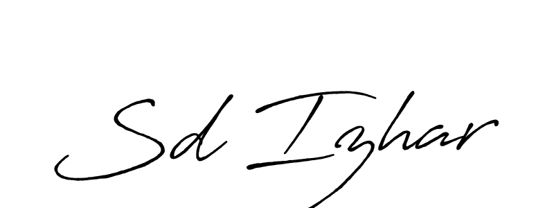 Also You can easily find your signature by using the search form. We will create Sd Izhar name handwritten signature images for you free of cost using Antro_Vectra_Bolder sign style. Sd Izhar signature style 7 images and pictures png