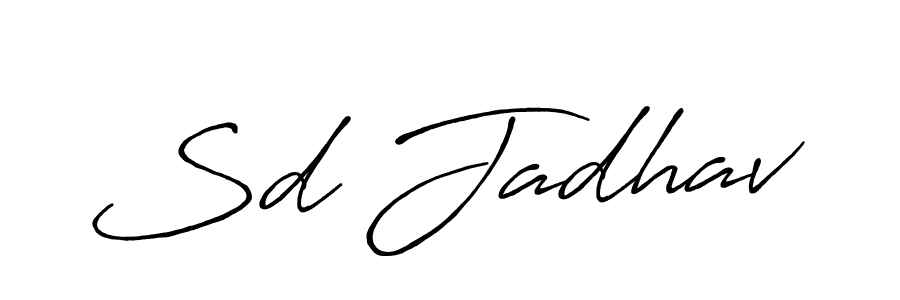 How to make Sd Jadhav name signature. Use Antro_Vectra_Bolder style for creating short signs online. This is the latest handwritten sign. Sd Jadhav signature style 7 images and pictures png