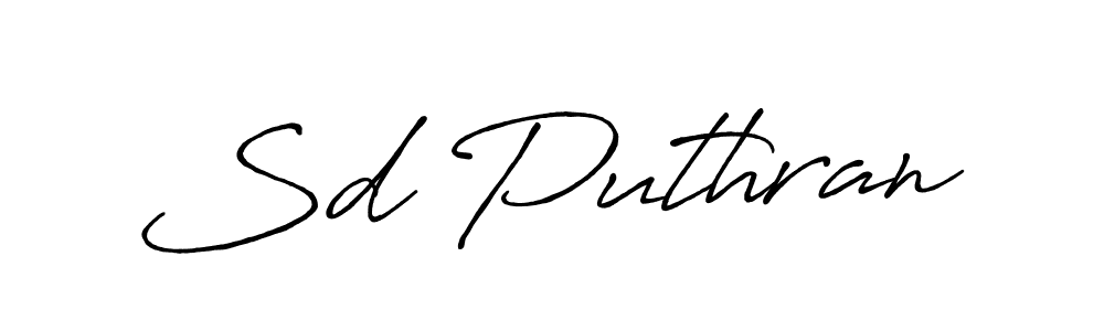 How to make Sd Puthran name signature. Use Antro_Vectra_Bolder style for creating short signs online. This is the latest handwritten sign. Sd Puthran signature style 7 images and pictures png