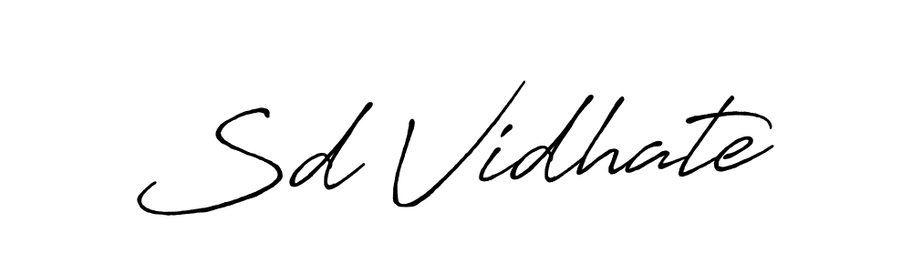 Use a signature maker to create a handwritten signature online. With this signature software, you can design (Antro_Vectra_Bolder) your own signature for name Sd Vidhate. Sd Vidhate signature style 7 images and pictures png