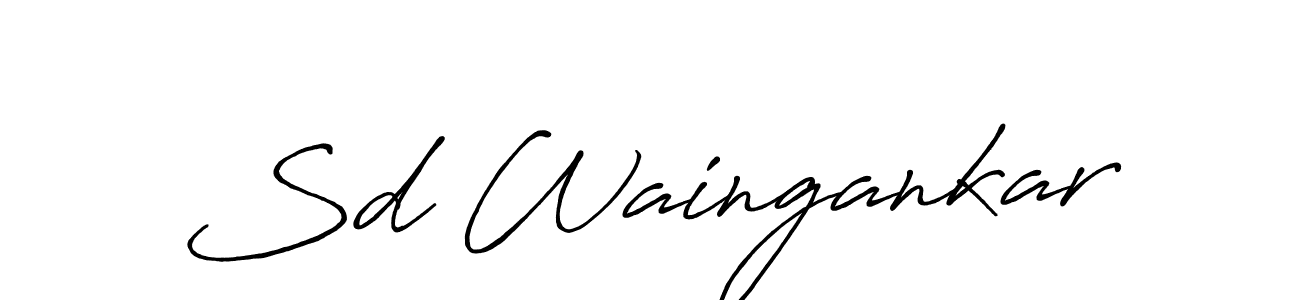 Make a beautiful signature design for name Sd Waingankar. With this signature (Antro_Vectra_Bolder) style, you can create a handwritten signature for free. Sd Waingankar signature style 7 images and pictures png