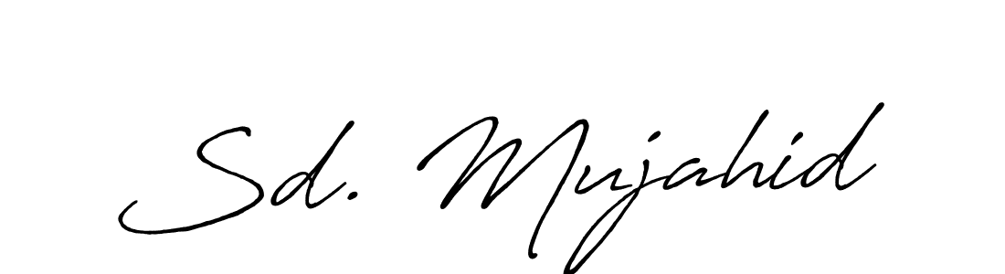 How to make Sd. Mujahid name signature. Use Antro_Vectra_Bolder style for creating short signs online. This is the latest handwritten sign. Sd. Mujahid signature style 7 images and pictures png