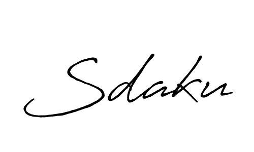 How to make Sdaku signature? Antro_Vectra_Bolder is a professional autograph style. Create handwritten signature for Sdaku name. Sdaku signature style 7 images and pictures png