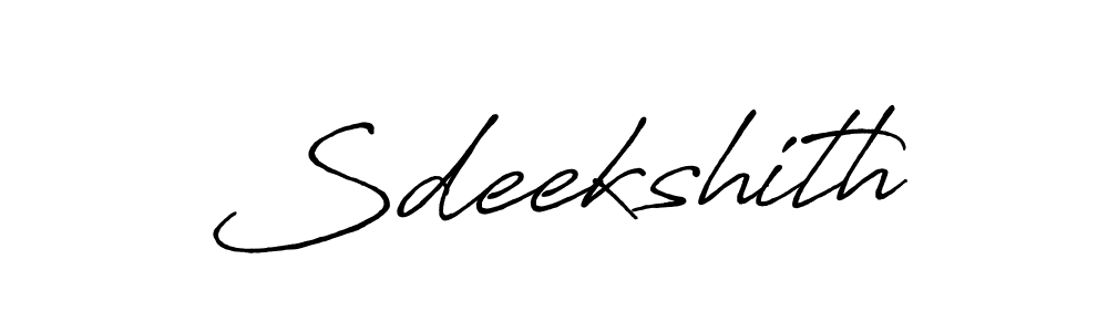 Make a beautiful signature design for name Sdeekshith. With this signature (Antro_Vectra_Bolder) style, you can create a handwritten signature for free. Sdeekshith signature style 7 images and pictures png
