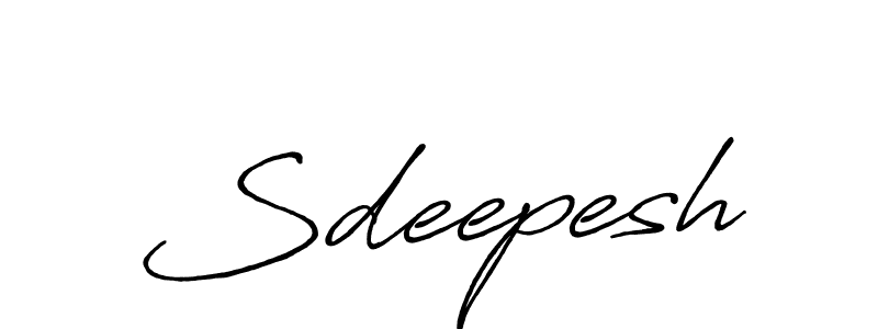 Sdeepesh stylish signature style. Best Handwritten Sign (Antro_Vectra_Bolder) for my name. Handwritten Signature Collection Ideas for my name Sdeepesh. Sdeepesh signature style 7 images and pictures png