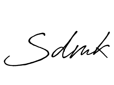Make a beautiful signature design for name Sdmk. With this signature (Antro_Vectra_Bolder) style, you can create a handwritten signature for free. Sdmk signature style 7 images and pictures png