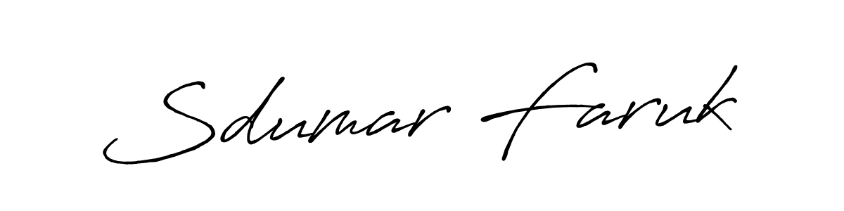 Sdumar Faruk stylish signature style. Best Handwritten Sign (Antro_Vectra_Bolder) for my name. Handwritten Signature Collection Ideas for my name Sdumar Faruk. Sdumar Faruk signature style 7 images and pictures png