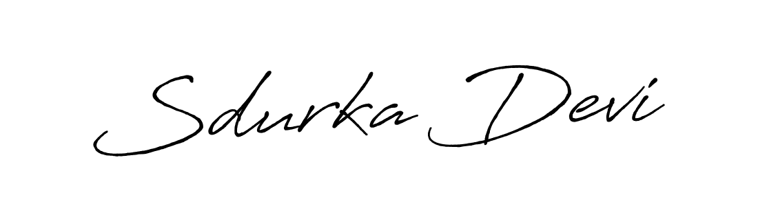 How to make Sdurka Devi name signature. Use Antro_Vectra_Bolder style for creating short signs online. This is the latest handwritten sign. Sdurka Devi signature style 7 images and pictures png