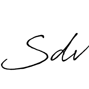 Create a beautiful signature design for name Sdv. With this signature (Antro_Vectra_Bolder) fonts, you can make a handwritten signature for free. Sdv signature style 7 images and pictures png