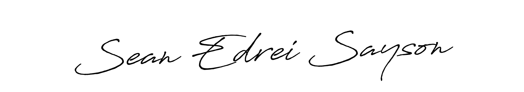 How to make Sean Edrei Sayson name signature. Use Antro_Vectra_Bolder style for creating short signs online. This is the latest handwritten sign. Sean Edrei Sayson signature style 7 images and pictures png