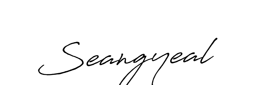 Make a beautiful signature design for name Seangyeal. With this signature (Antro_Vectra_Bolder) style, you can create a handwritten signature for free. Seangyeal signature style 7 images and pictures png