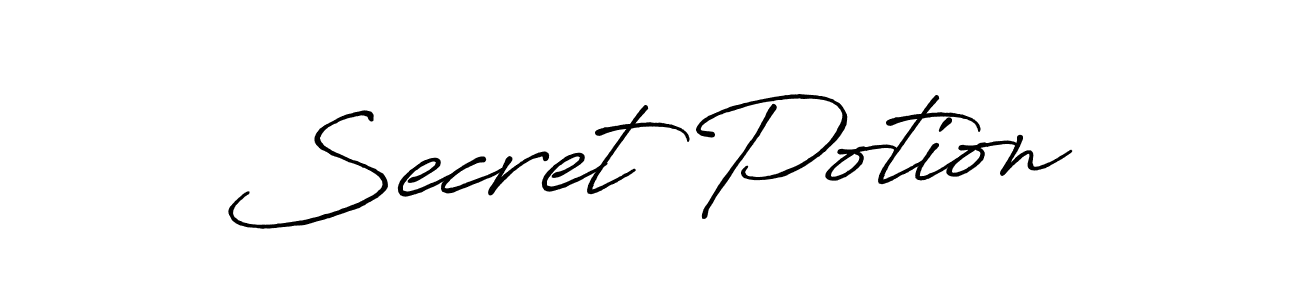 Use a signature maker to create a handwritten signature online. With this signature software, you can design (Antro_Vectra_Bolder) your own signature for name Secret Potion. Secret Potion signature style 7 images and pictures png