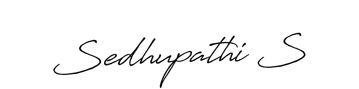 Use a signature maker to create a handwritten signature online. With this signature software, you can design (Antro_Vectra_Bolder) your own signature for name Sedhupathi S. Sedhupathi S signature style 7 images and pictures png