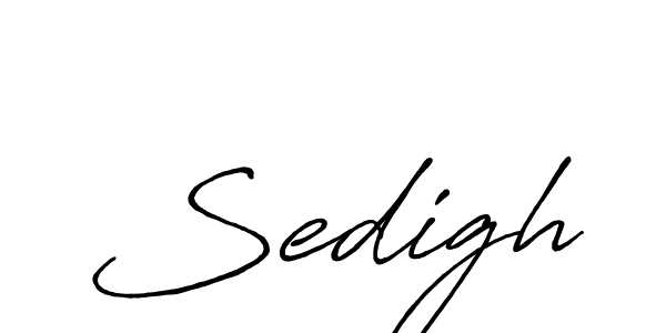 Make a beautiful signature design for name Sedigh. With this signature (Antro_Vectra_Bolder) style, you can create a handwritten signature for free. Sedigh signature style 7 images and pictures png