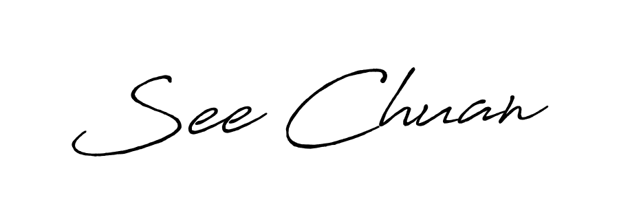 How to make See Chuan name signature. Use Antro_Vectra_Bolder style for creating short signs online. This is the latest handwritten sign. See Chuan signature style 7 images and pictures png