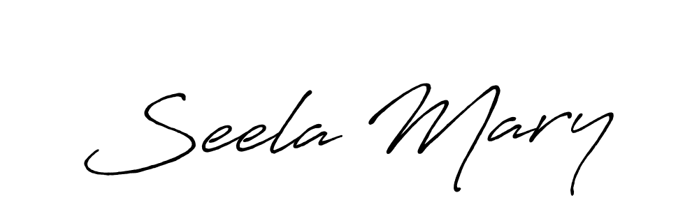 How to make Seela Mary name signature. Use Antro_Vectra_Bolder style for creating short signs online. This is the latest handwritten sign. Seela Mary signature style 7 images and pictures png