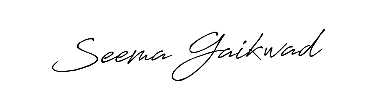 Make a beautiful signature design for name Seema Gaikwad. With this signature (Antro_Vectra_Bolder) style, you can create a handwritten signature for free. Seema Gaikwad signature style 7 images and pictures png