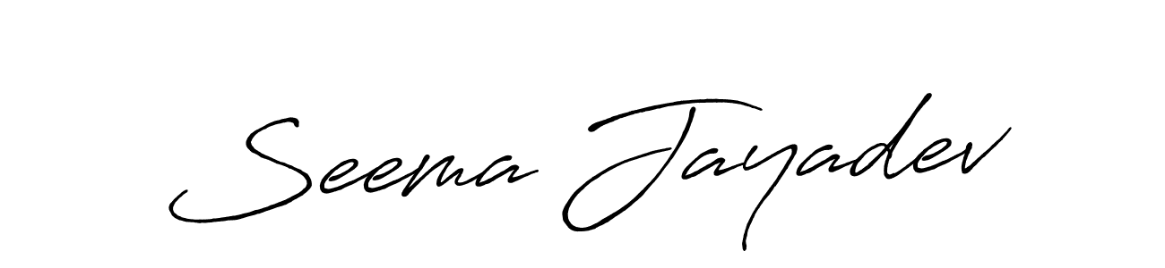Seema Jayadev stylish signature style. Best Handwritten Sign (Antro_Vectra_Bolder) for my name. Handwritten Signature Collection Ideas for my name Seema Jayadev. Seema Jayadev signature style 7 images and pictures png