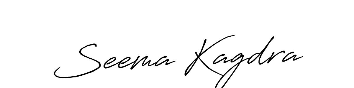 Create a beautiful signature design for name Seema Kagdra. With this signature (Antro_Vectra_Bolder) fonts, you can make a handwritten signature for free. Seema Kagdra signature style 7 images and pictures png