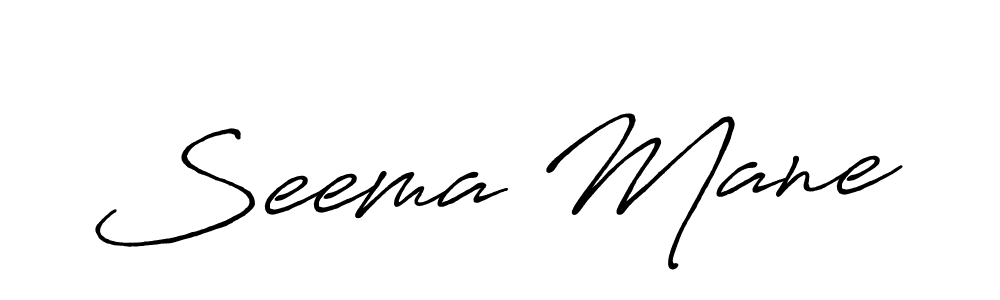 Create a beautiful signature design for name Seema Mane. With this signature (Antro_Vectra_Bolder) fonts, you can make a handwritten signature for free. Seema Mane signature style 7 images and pictures png