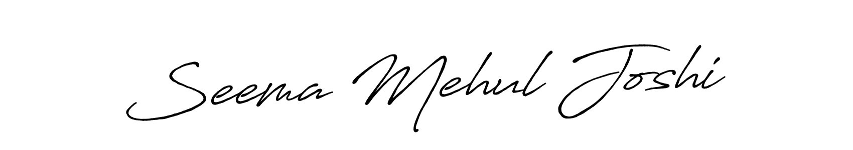 How to make Seema Mehul Joshi name signature. Use Antro_Vectra_Bolder style for creating short signs online. This is the latest handwritten sign. Seema Mehul Joshi signature style 7 images and pictures png