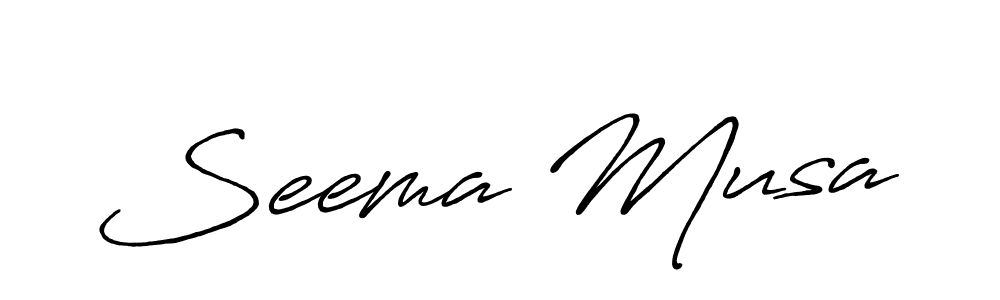 Make a short Seema Musa signature style. Manage your documents anywhere anytime using Antro_Vectra_Bolder. Create and add eSignatures, submit forms, share and send files easily. Seema Musa signature style 7 images and pictures png