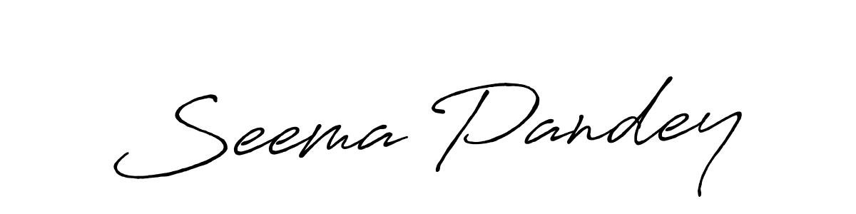 Use a signature maker to create a handwritten signature online. With this signature software, you can design (Antro_Vectra_Bolder) your own signature for name Seema Pandey. Seema Pandey signature style 7 images and pictures png