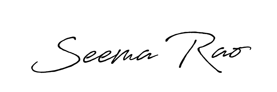 Use a signature maker to create a handwritten signature online. With this signature software, you can design (Antro_Vectra_Bolder) your own signature for name Seema Rao. Seema Rao signature style 7 images and pictures png