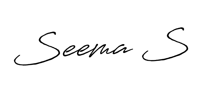 if you are searching for the best signature style for your name Seema S. so please give up your signature search. here we have designed multiple signature styles  using Antro_Vectra_Bolder. Seema S signature style 7 images and pictures png