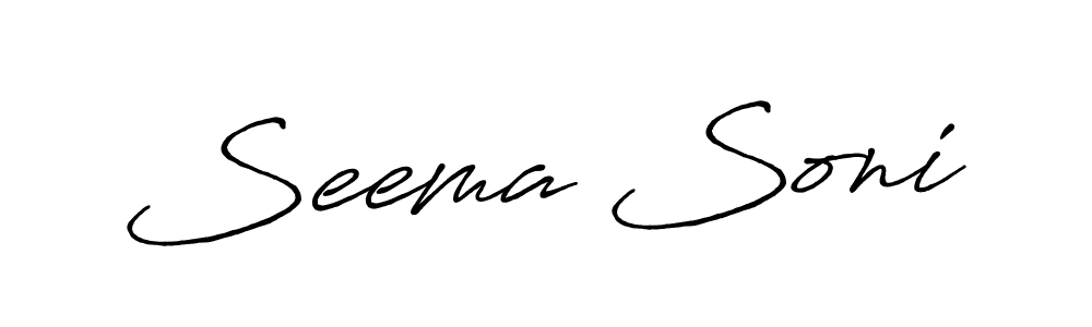 Make a short Seema Soni signature style. Manage your documents anywhere anytime using Antro_Vectra_Bolder. Create and add eSignatures, submit forms, share and send files easily. Seema Soni signature style 7 images and pictures png