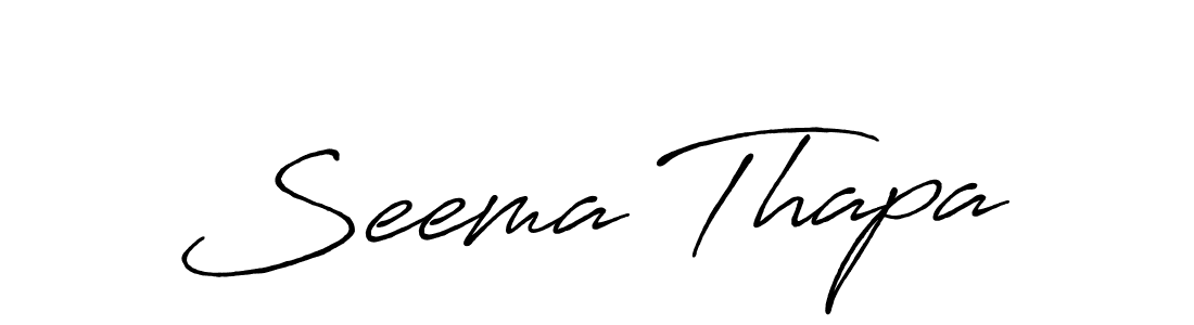 Seema Thapa stylish signature style. Best Handwritten Sign (Antro_Vectra_Bolder) for my name. Handwritten Signature Collection Ideas for my name Seema Thapa. Seema Thapa signature style 7 images and pictures png