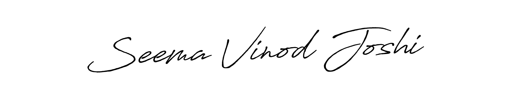 How to make Seema Vinod Joshi name signature. Use Antro_Vectra_Bolder style for creating short signs online. This is the latest handwritten sign. Seema Vinod Joshi signature style 7 images and pictures png