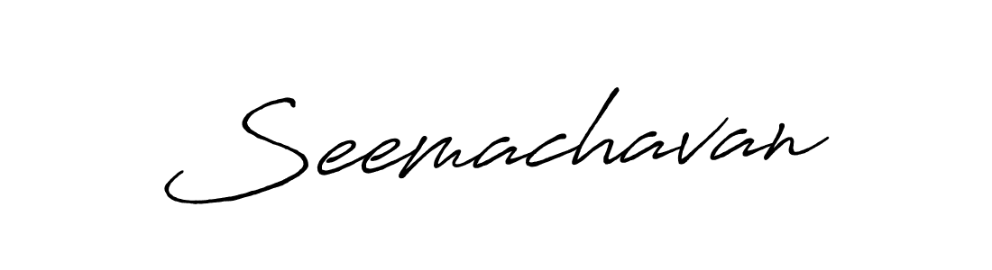 Use a signature maker to create a handwritten signature online. With this signature software, you can design (Antro_Vectra_Bolder) your own signature for name Seemachavan. Seemachavan signature style 7 images and pictures png