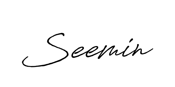 Make a beautiful signature design for name Seemin. With this signature (Antro_Vectra_Bolder) style, you can create a handwritten signature for free. Seemin signature style 7 images and pictures png