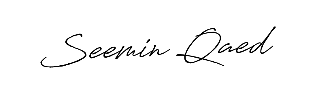 This is the best signature style for the Seemin Qaed name. Also you like these signature font (Antro_Vectra_Bolder). Mix name signature. Seemin Qaed signature style 7 images and pictures png