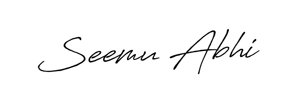 Use a signature maker to create a handwritten signature online. With this signature software, you can design (Antro_Vectra_Bolder) your own signature for name Seemu Abhi. Seemu Abhi signature style 7 images and pictures png