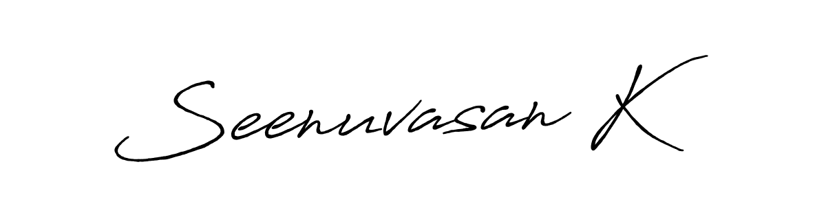 It looks lik you need a new signature style for name Seenuvasan K. Design unique handwritten (Antro_Vectra_Bolder) signature with our free signature maker in just a few clicks. Seenuvasan K signature style 7 images and pictures png