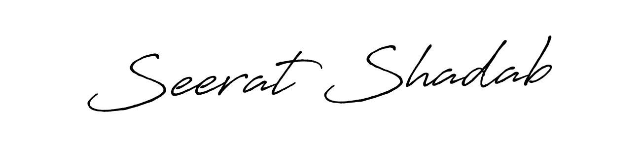 You should practise on your own different ways (Antro_Vectra_Bolder) to write your name (Seerat Shadab) in signature. don't let someone else do it for you. Seerat Shadab signature style 7 images and pictures png