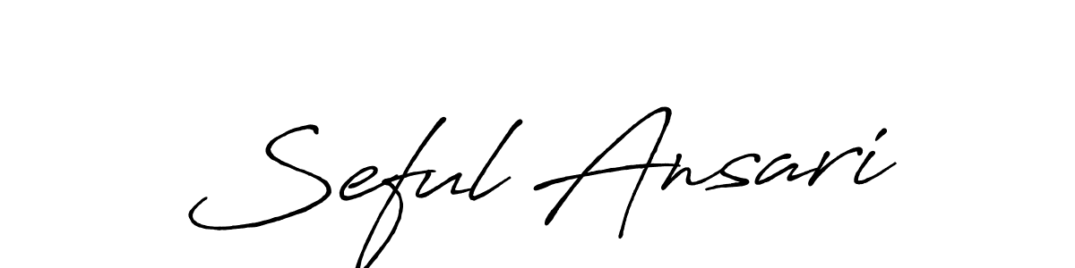 Make a beautiful signature design for name Seful Ansari. With this signature (Antro_Vectra_Bolder) style, you can create a handwritten signature for free. Seful Ansari signature style 7 images and pictures png