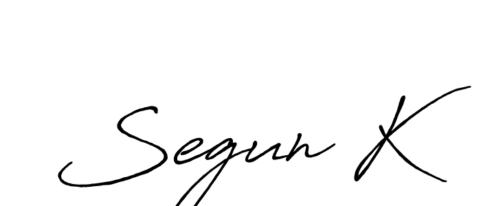 Also we have Segun K name is the best signature style. Create professional handwritten signature collection using Antro_Vectra_Bolder autograph style. Segun K signature style 7 images and pictures png