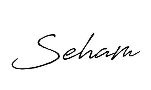 Create a beautiful signature design for name Seham. With this signature (Antro_Vectra_Bolder) fonts, you can make a handwritten signature for free. Seham signature style 7 images and pictures png