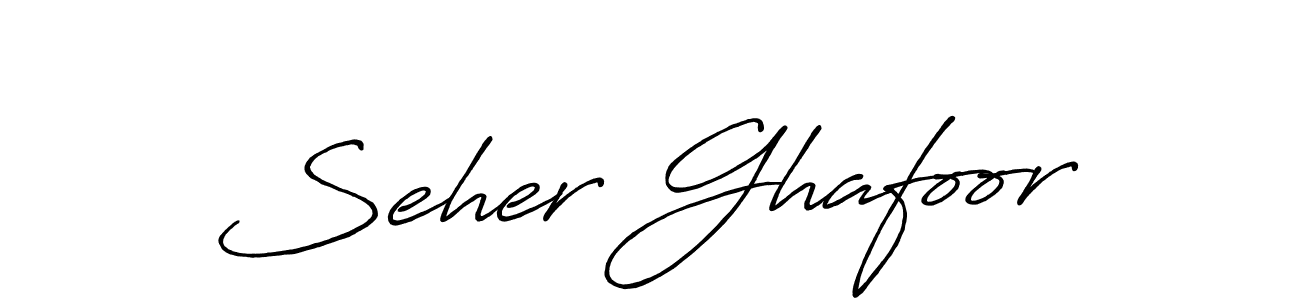 Create a beautiful signature design for name Seher Ghafoor. With this signature (Antro_Vectra_Bolder) fonts, you can make a handwritten signature for free. Seher Ghafoor signature style 7 images and pictures png